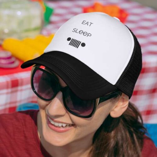 Eat Sleep Jeep - Trucker Cap-V2-Mockup