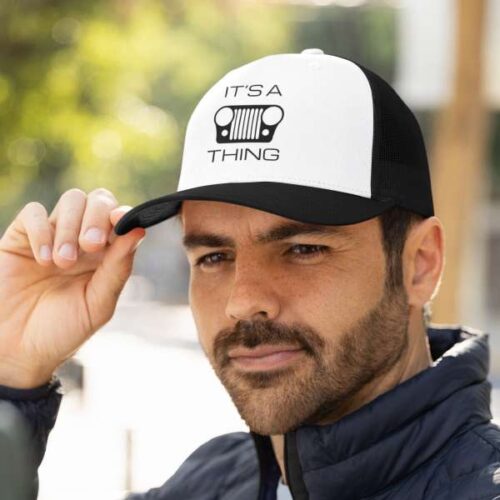 It's a (CJ) Grille Thing - Trucker Cap-Mockup