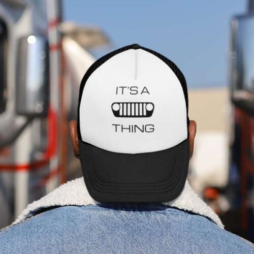 It's a (JL) Grille Thing - Trucker Cap-Mockup