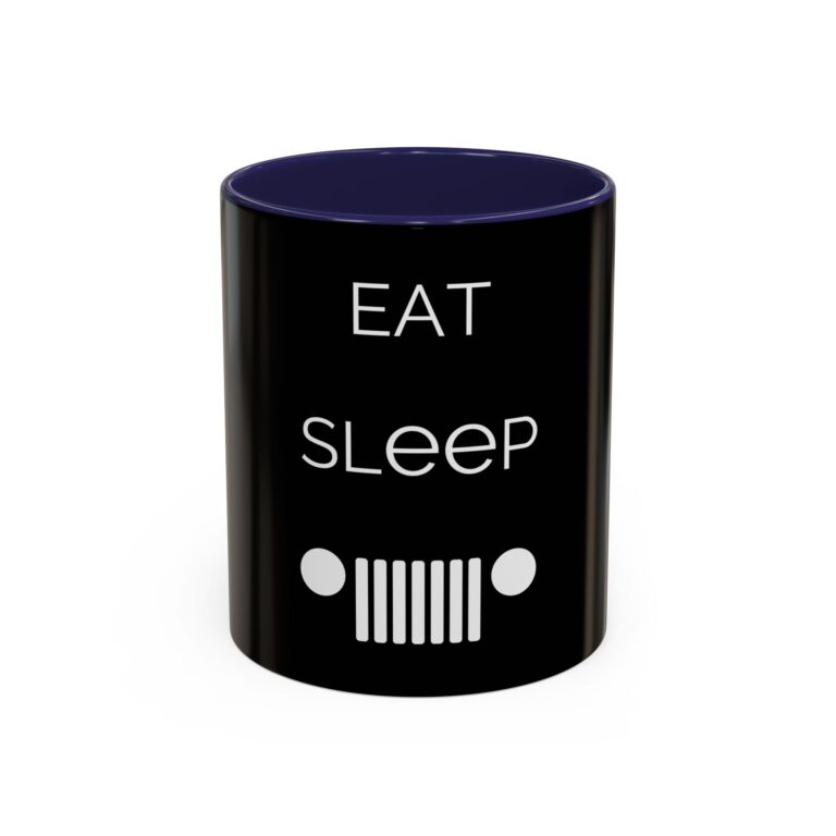 Eat Sleep Jeep - Black Accent Coffee Mug